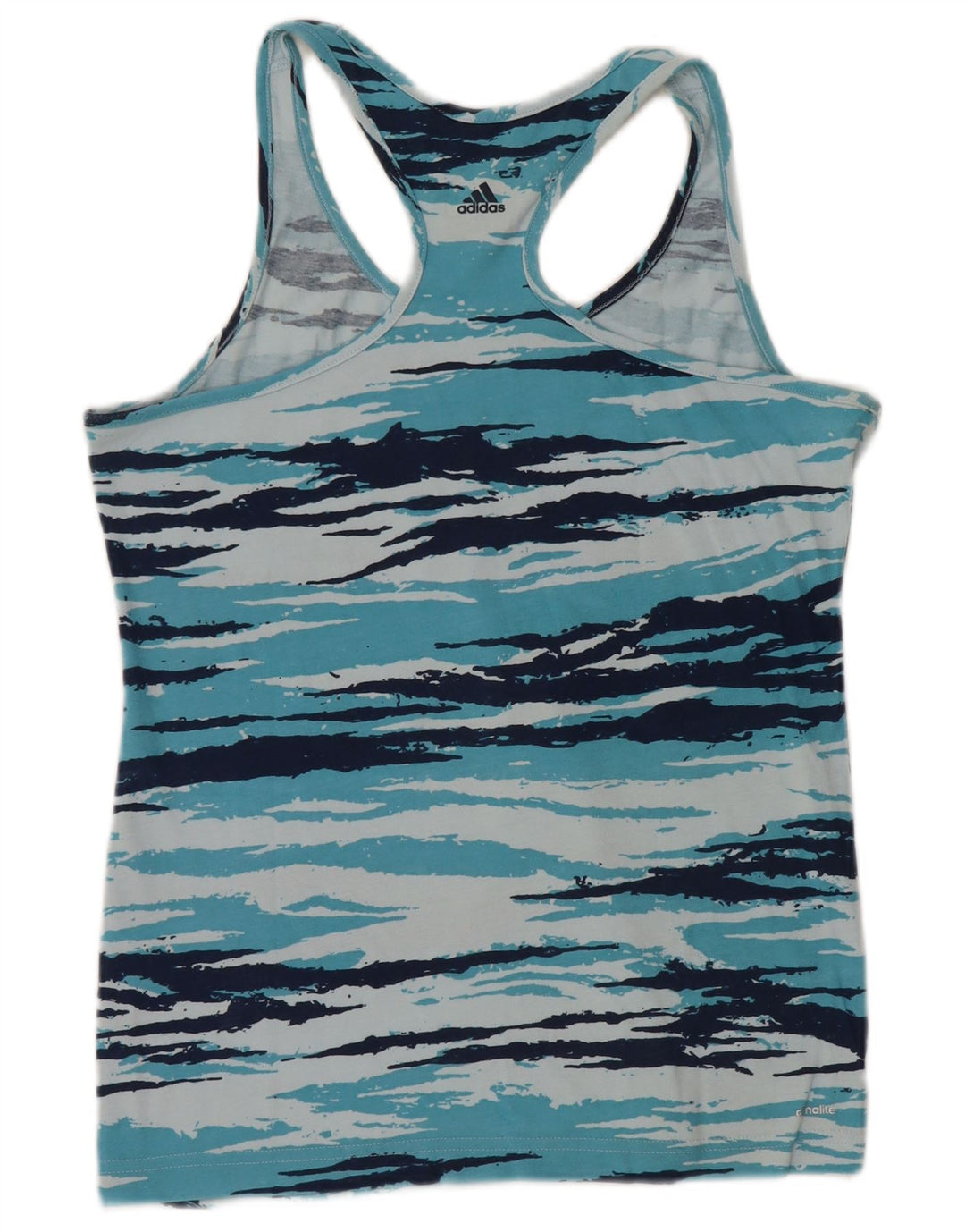 Adidas Womens Climalite Graphic Vest Top UK 12/14 Médio Azul Camuflagem