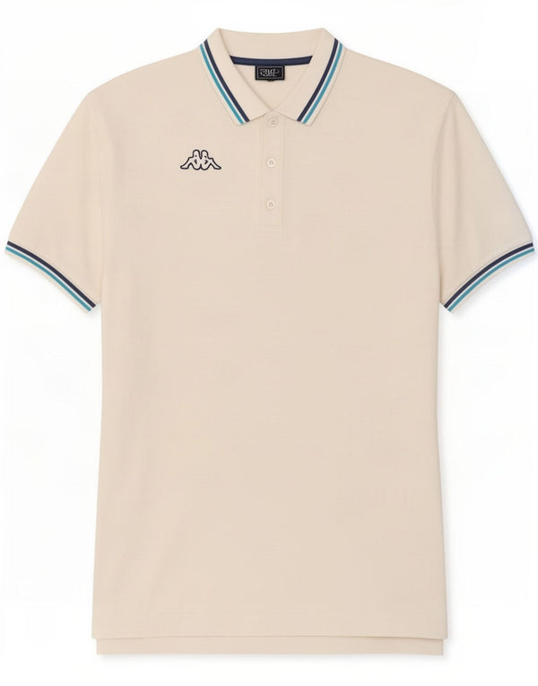 Camisa polo masculina Kappa 2XL algodão listrado branco