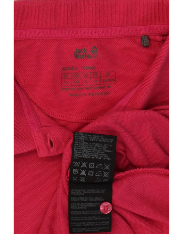 Camisa polo feminina Jack Wolfskin UK 18 XL poliéster rosa