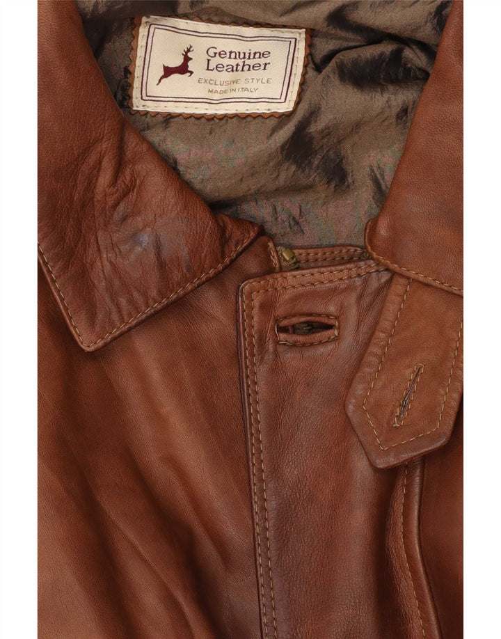 Jaqueta de couro masculina vintage UK 42 XL couro marrom