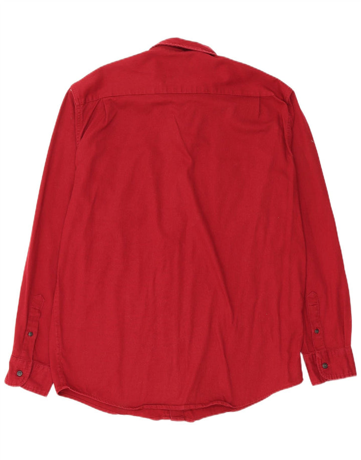 Camisa masculina flexível WRANGLER de algodão vermelho médio