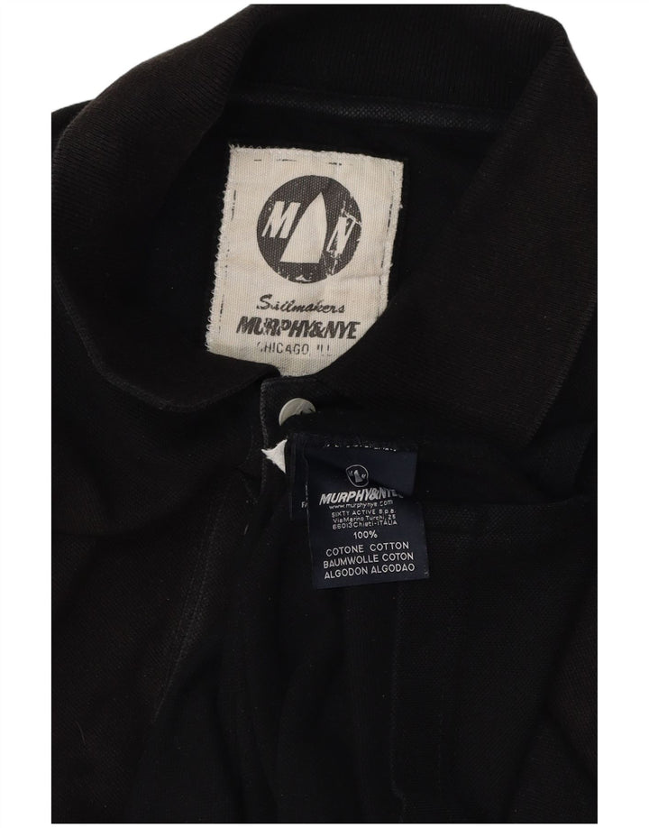 Camisa polo masculina MURPHY & NYE Chicago grande algodão preto