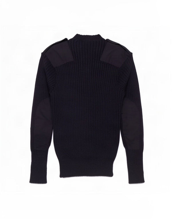 Suéter vintage masculino militar com decote em V XS azul marinho