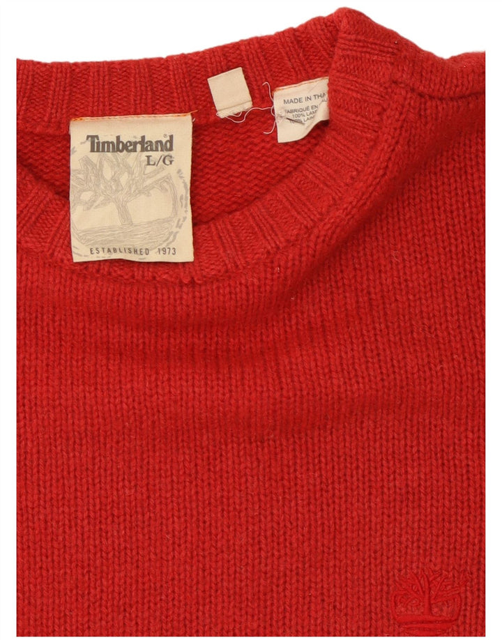 Suéter masculino Timberland com gola redonda, grande lã vermelha