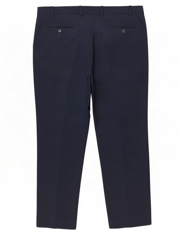 Calça masculina de terno reto Marks & Spencer W40 L31 lã azul marinho