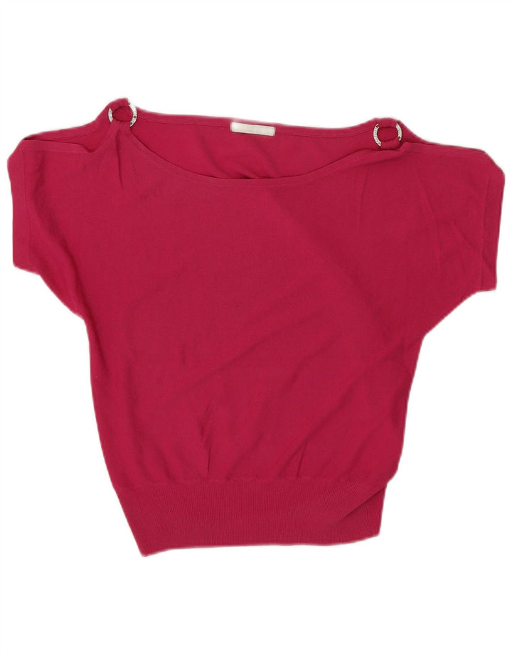 Blusa feminina Marks & Spencer com ombro de fora, Reino Unido 10 pequena rosa