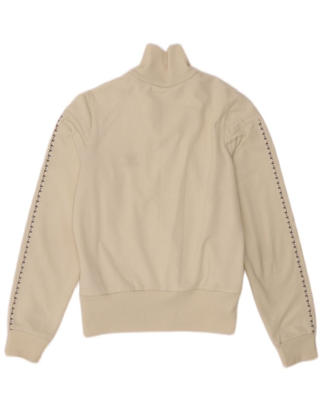 Adidas Womens Graphic Tracksuit Top Jacket UK 14 Medium Off White