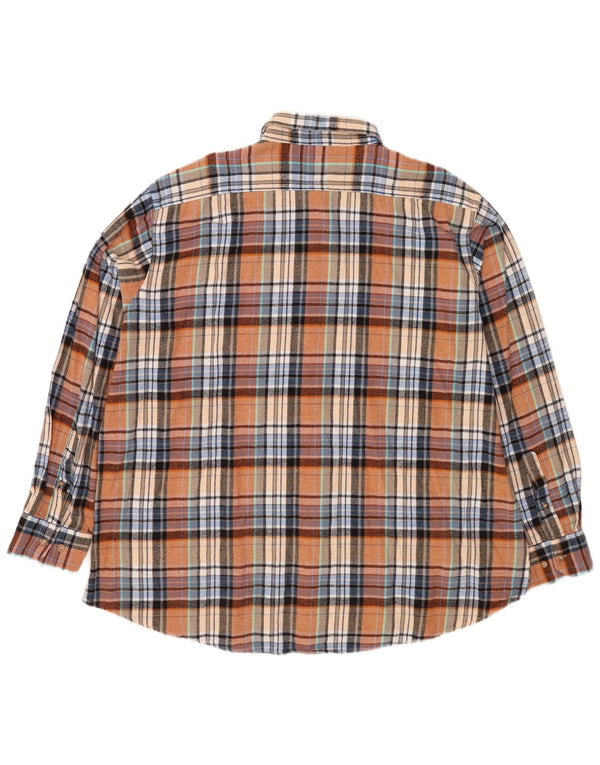 Camisa masculina de flanela de ajuste moderno Bernd Berger 3XL algodão xadrez marrom