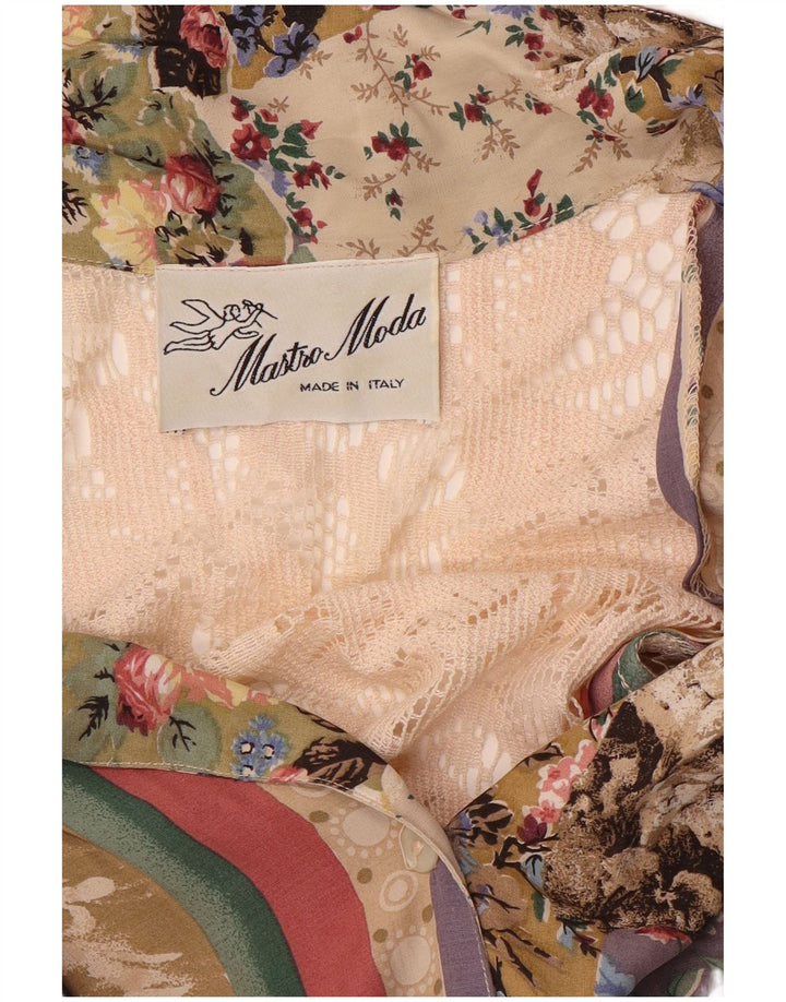 MASTRO MODA Vestido Camisa Feminino UK 12 Médio Multicolorido Floral