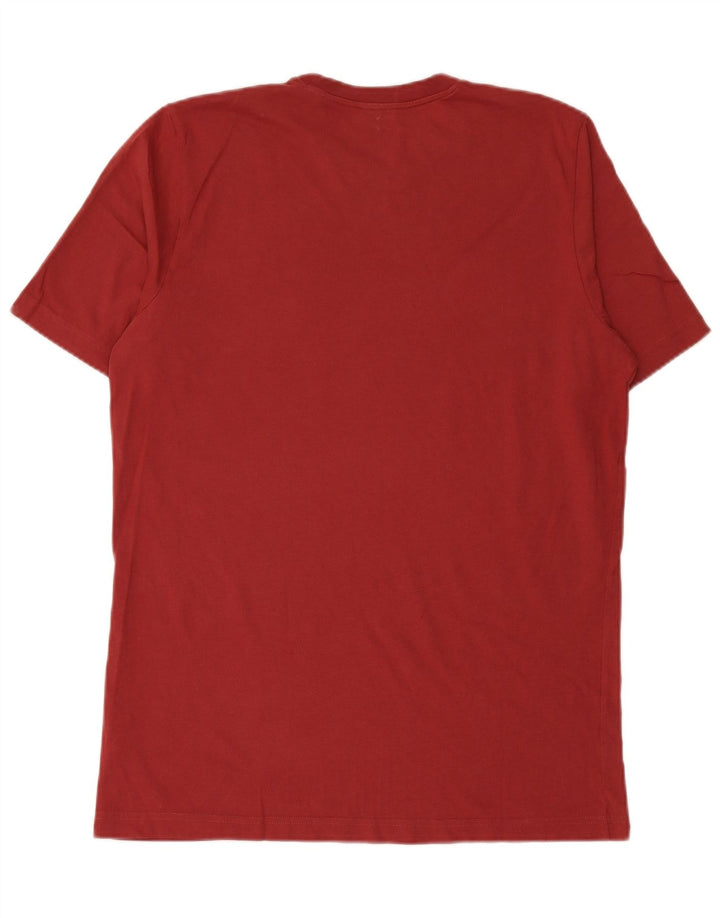 ADIDAS Mens Graphic T-Shirt Top Grande Algodão Vermelho
