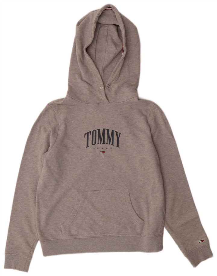 Suéter com capuz gráfico grande TOMMY HILFIGER UK 6 XS algodão cinza