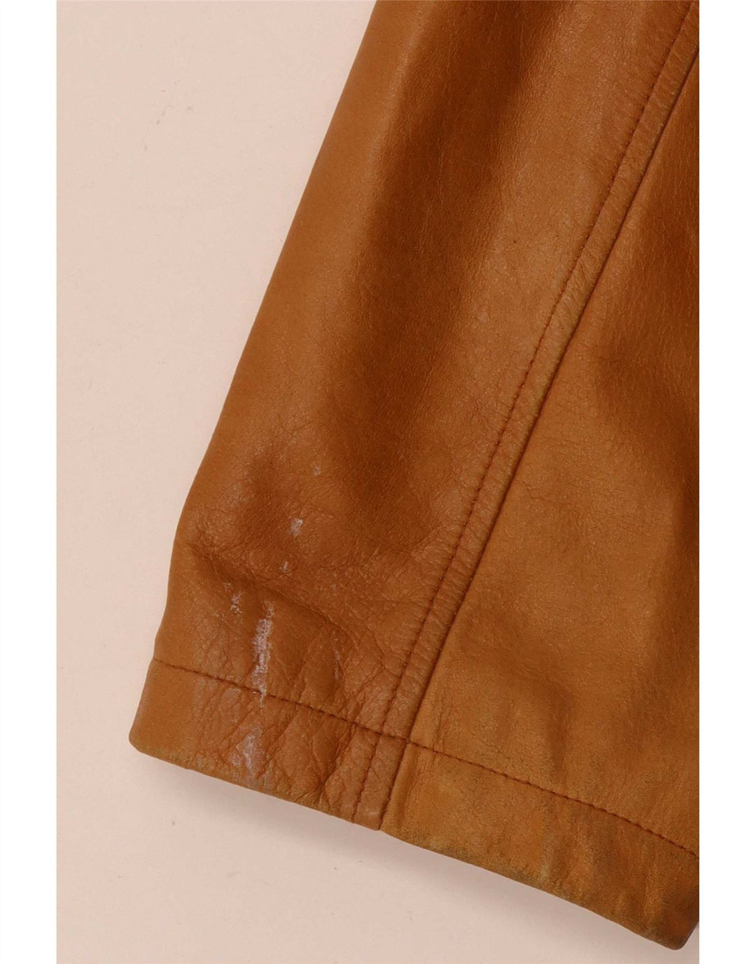 Jaqueta de couro masculina Steve Madden Reino Unido 42 XL couro bege