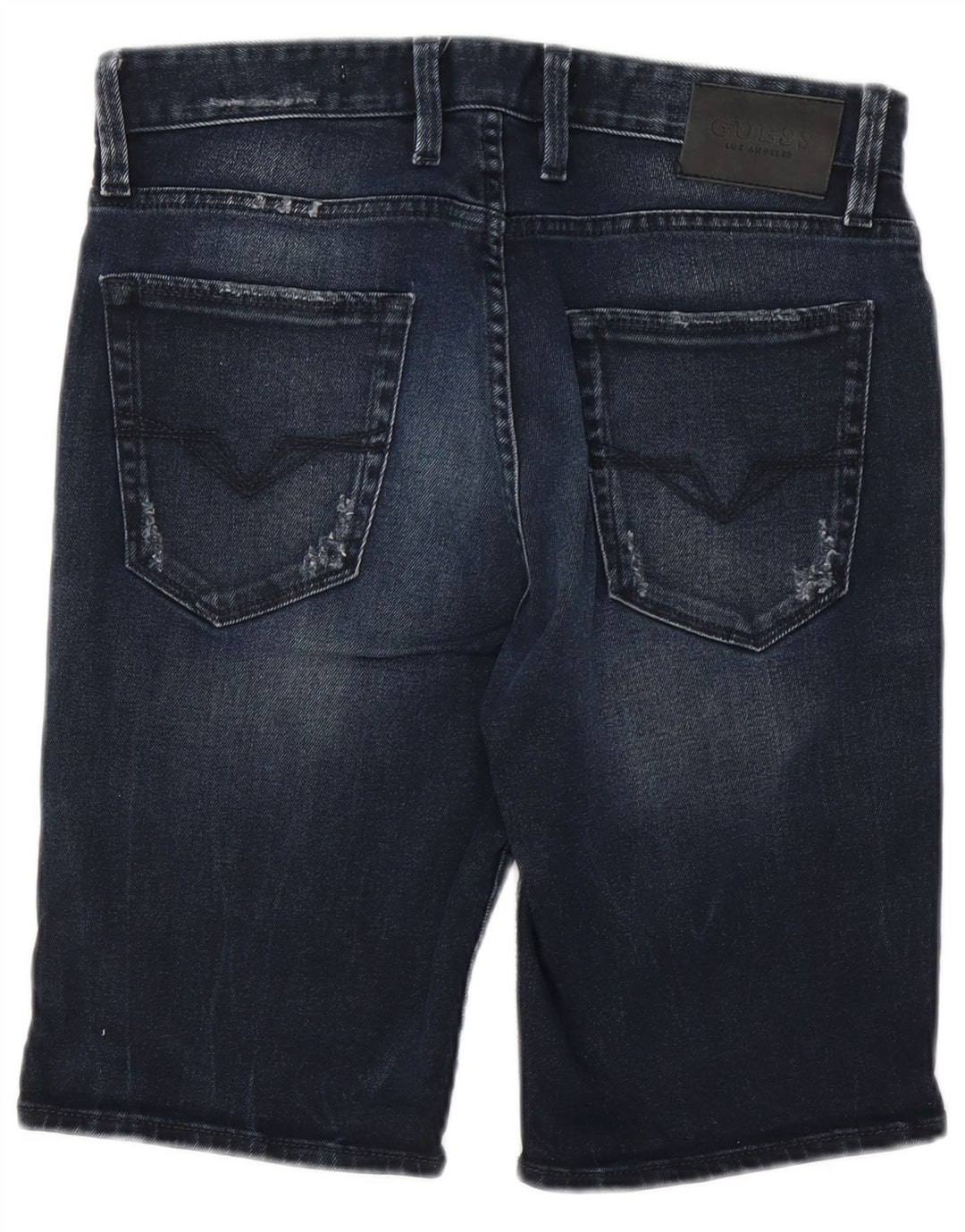 Shorts jeans masculino slim desgastado GUESS W30 algodão azul marinho médio