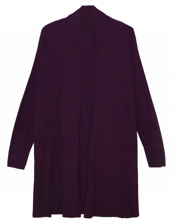 Marks & Spencer Suéter feminino Longline Open Cardigan Reino Unido 16 Grande Roxo