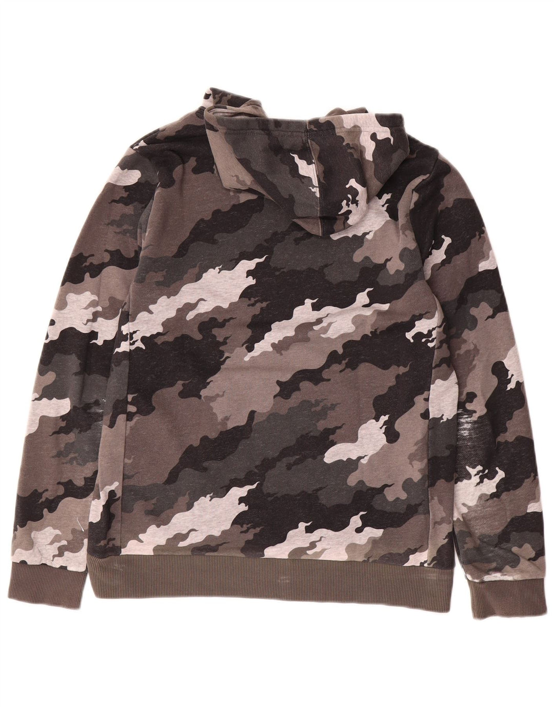 ADIDAS Meninos Graphic Hoodie Jumper 13-14 Anos Marrom Camuflagem Algodão