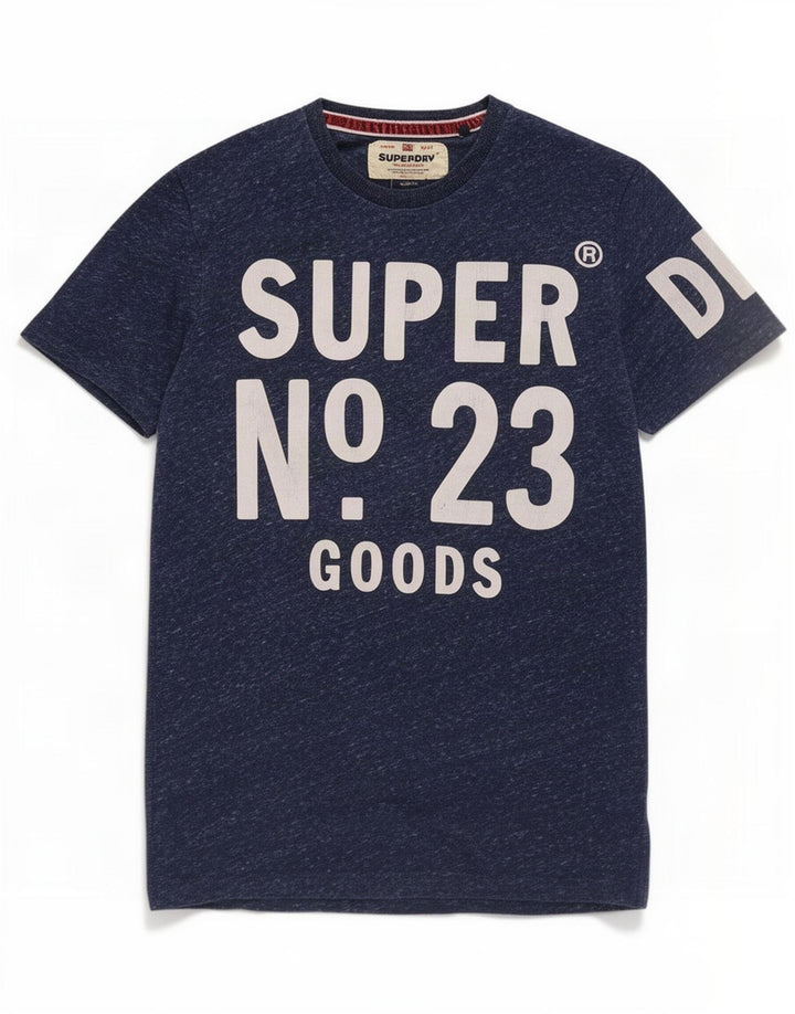 Superdry camiseta masculina gráfica top pequeno poliéster manchado azul marinho