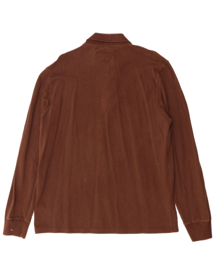 Camisa polo masculina de manga comprida Woolrich 2XL algodão marrom