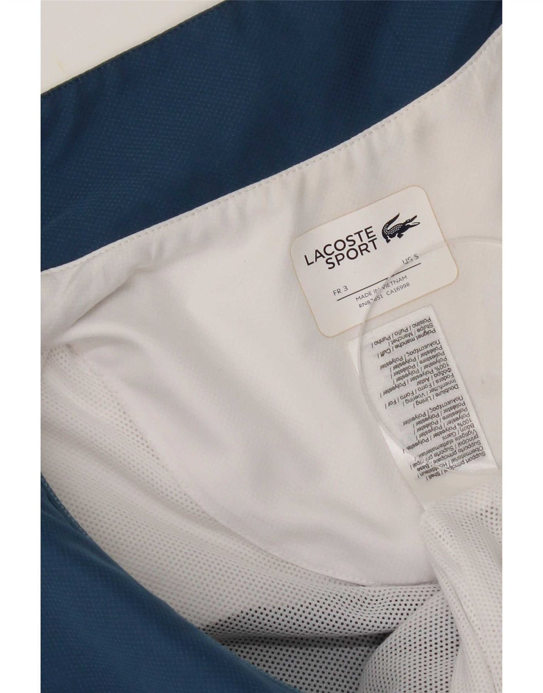 Lacoste Mens Graphic Tracksuit Top Jacket Tamanho 3 Small Blue Colourblock