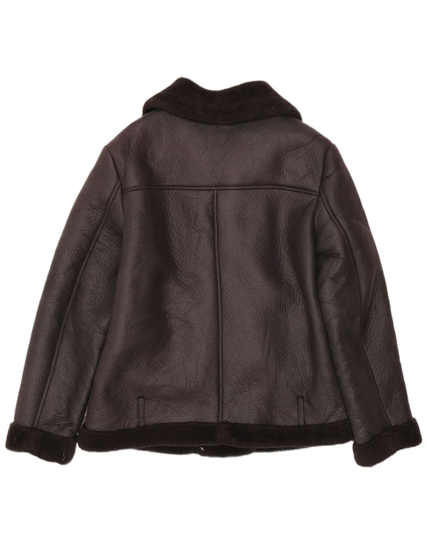 C&A Jaqueta feminina de couro sintético Sherpa para motociclistas EU 44 XL poliéster preto