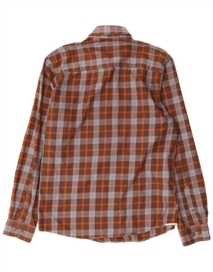 Camisa masculina sob medida Jack & Jones grande algodão xadrez marrom