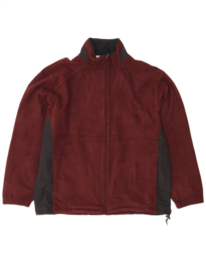 Jaqueta de lã masculina Izod UK 42 XL Borgonha Colourblock Poliéster