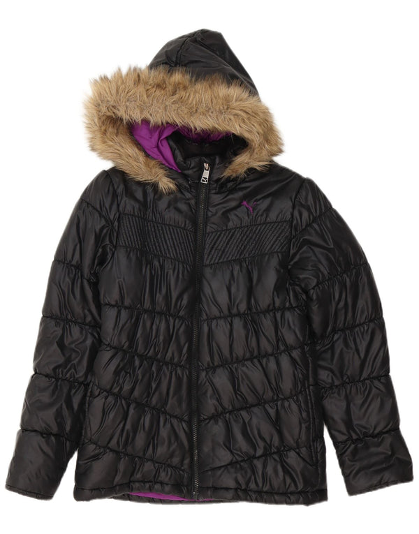 Casaco acolchoado com capuz para menina Puma 11-12 anos preto poliéster