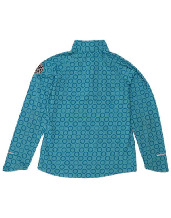 Nike Girls Zip Neck Pullover Treino Top 13-14 Anos XL Azul Geométrico