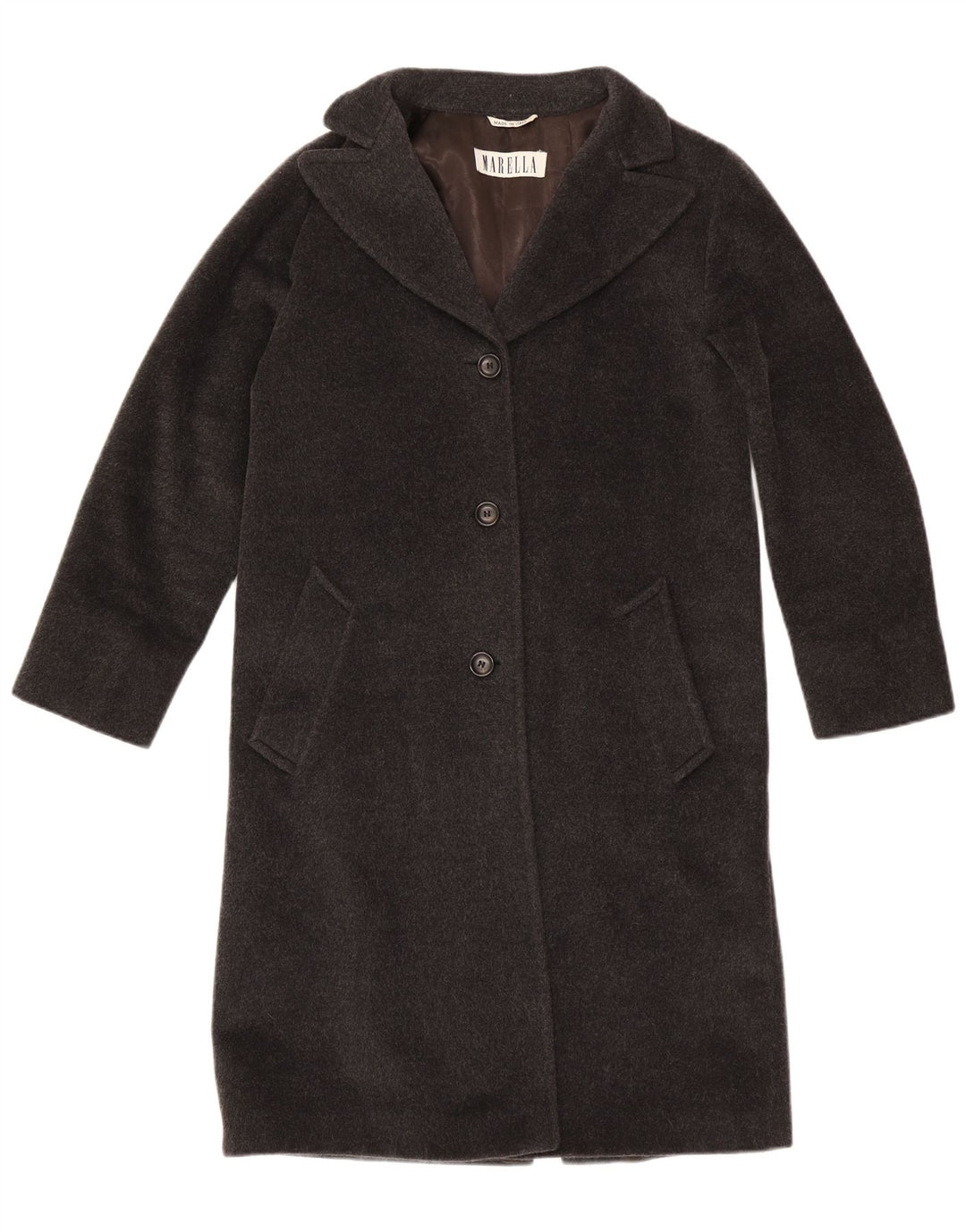 Sobretudo feminino oversized Marella Reino Unido 8 lã cinza pequena