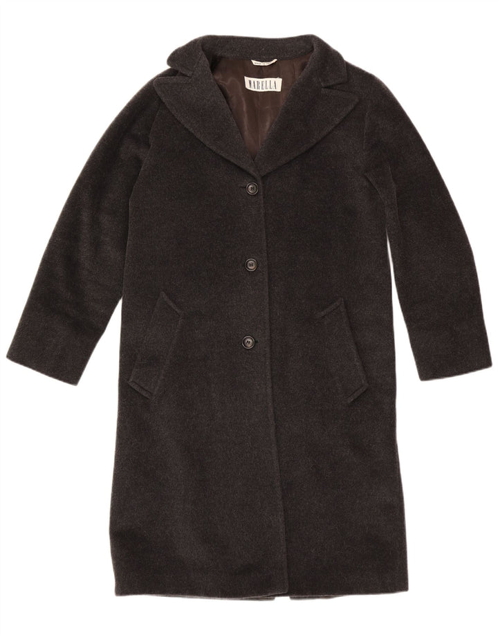 Sobretudo feminino oversized Marella Reino Unido 8 lã cinza pequena