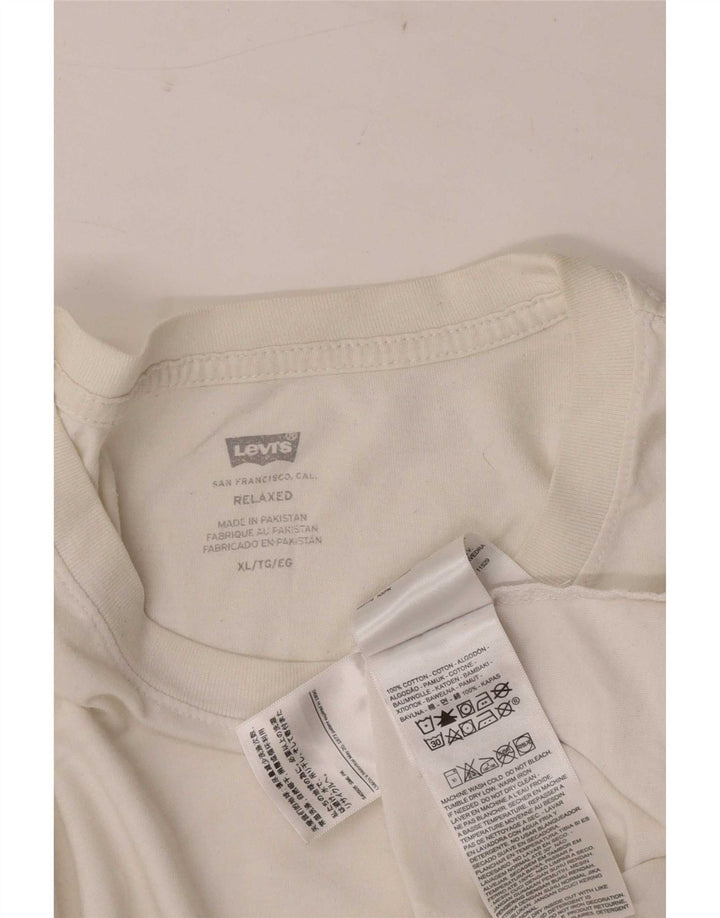 Camiseta gráfica masculina Levi's Top XL algodão branco