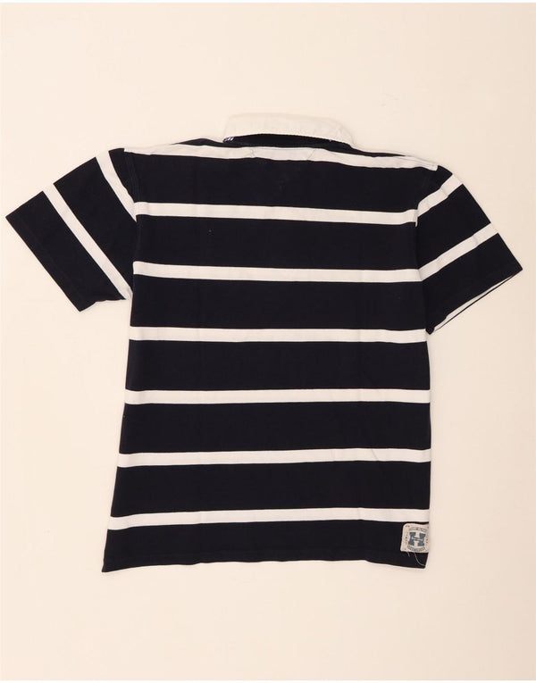 Tommy Hilfiger Mens Polo Shirt XL Navy Blue Striped Cotton