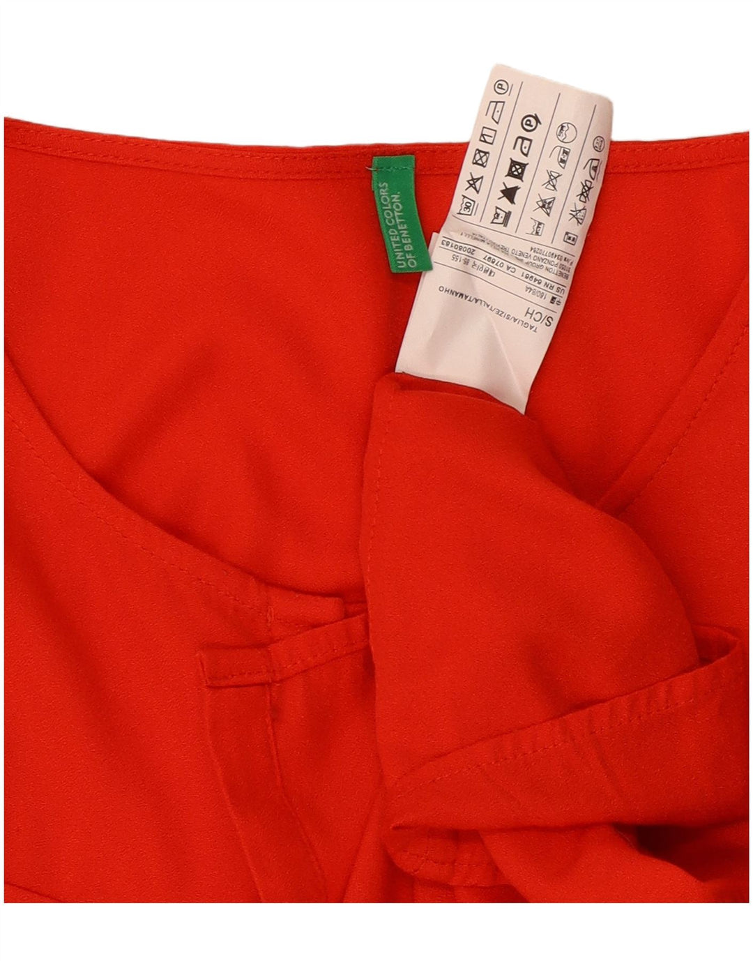 Blusa feminina Benetton UK 10 pequena viscose vermelha