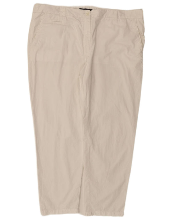 Marks & Spencer Womens Straight Chino Trousers UK 20 2XL W40 L27 White