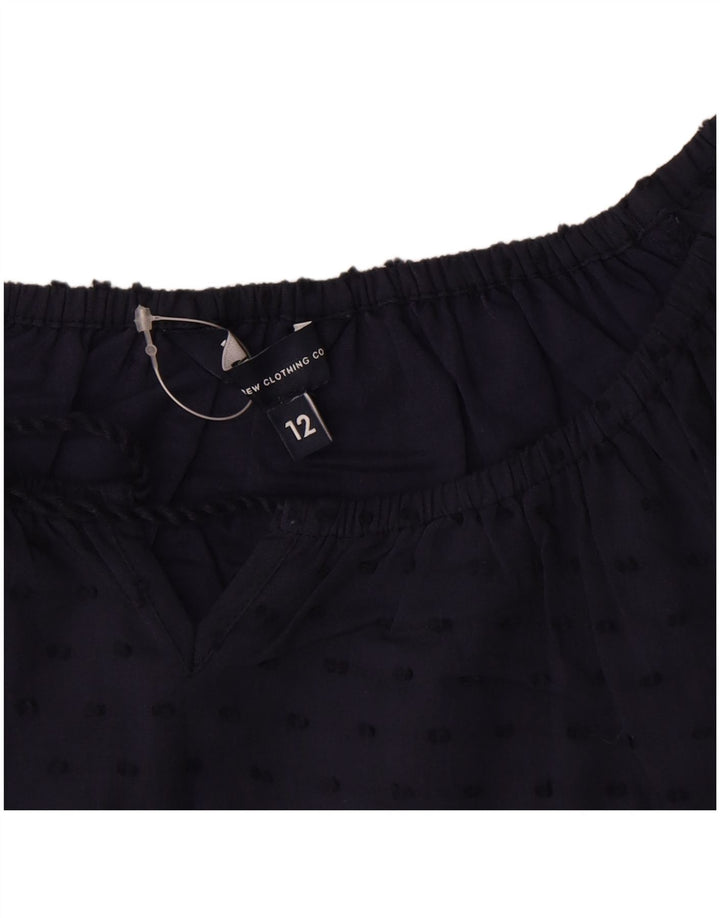Vestido feminino Crew Clothing UK 12 médio azul marinho manchado