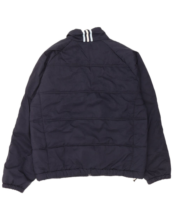 Jaqueta acolchoada masculina Adidas UK 42 XL azul marinho poliéster