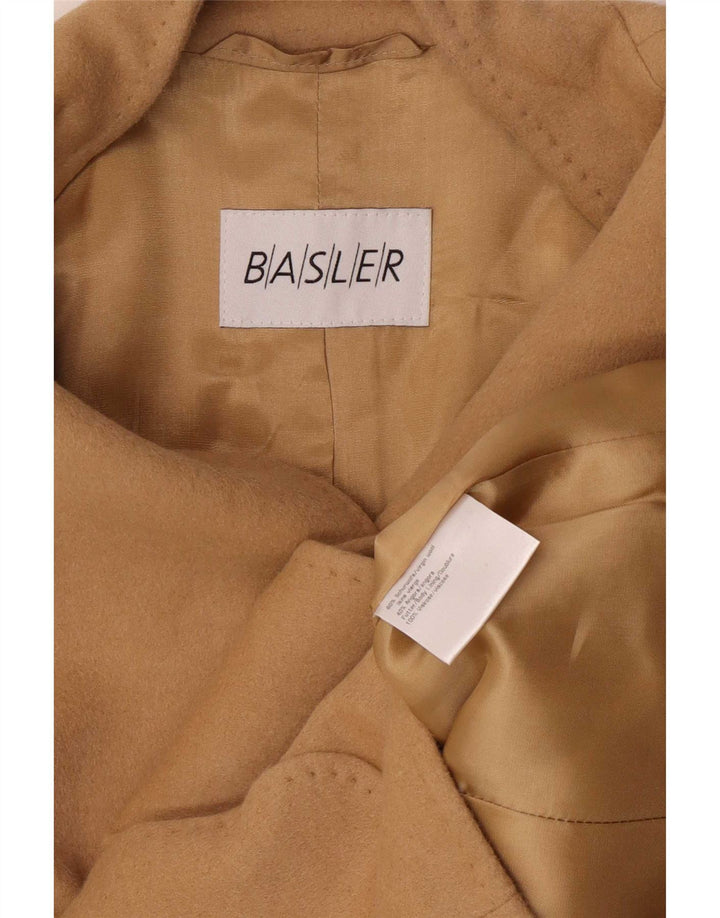 Basler Womens 6 Button Blazer Jacket UK 12 Medium Beige Virgin Wool Classic