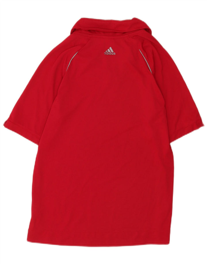Camisa polo feminina Adidas UK 12 poliéster vermelho médio