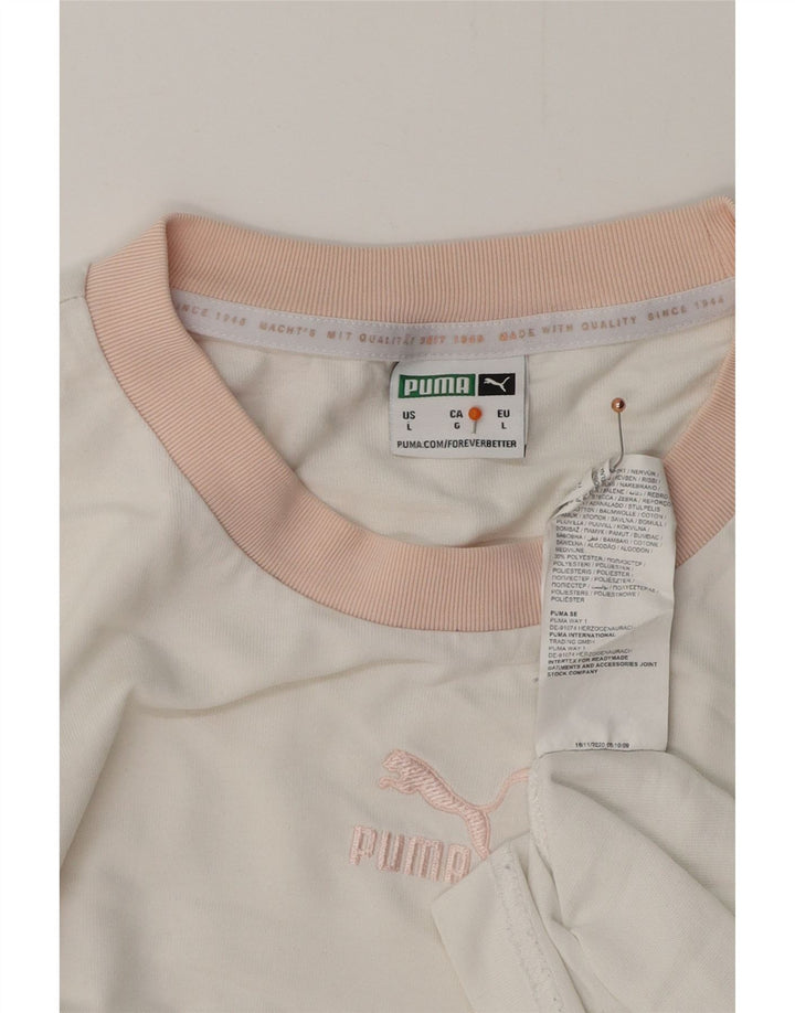 Camiseta masculina PUMA grande algodão branco