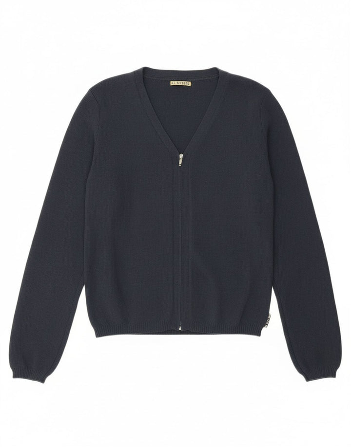 Suéter feminino Playlife com corte cardigan Reino Unido 12 médio azul marinho poliamida