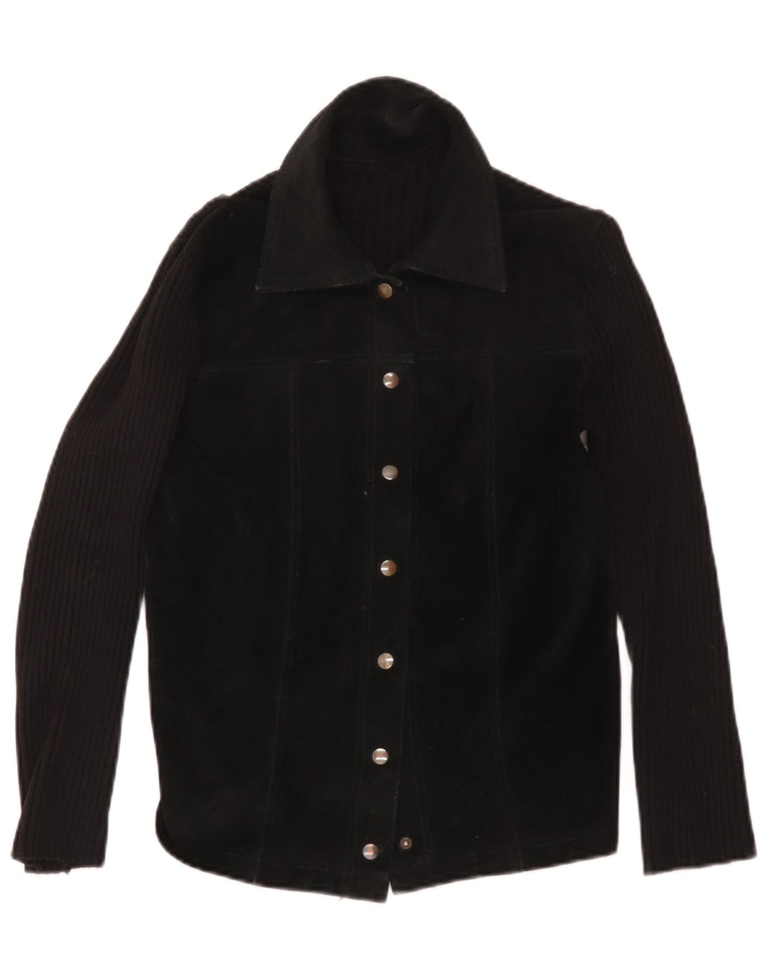 Casaco vintage menina camurça 11-12 anos preto