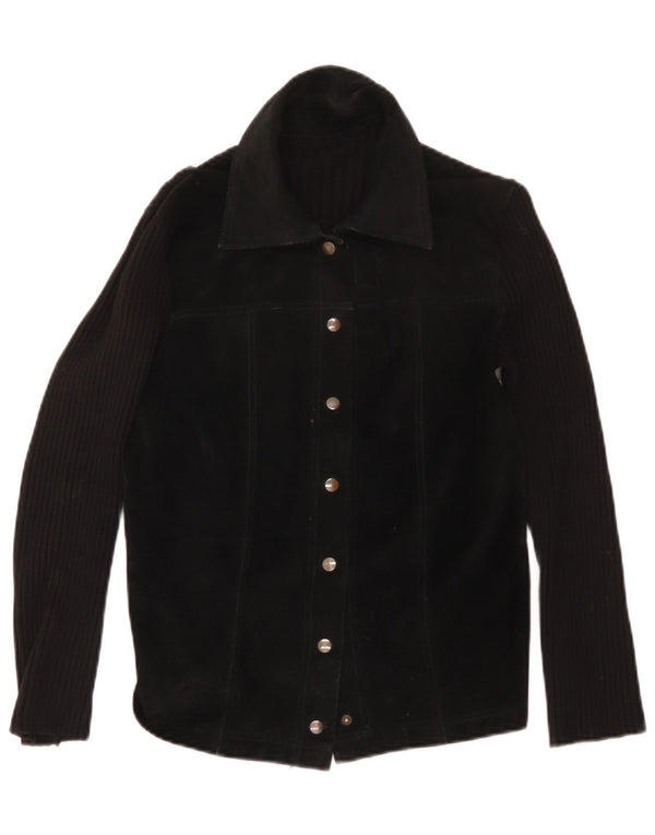 Casaco vintage menina camurça 11-12 anos preto