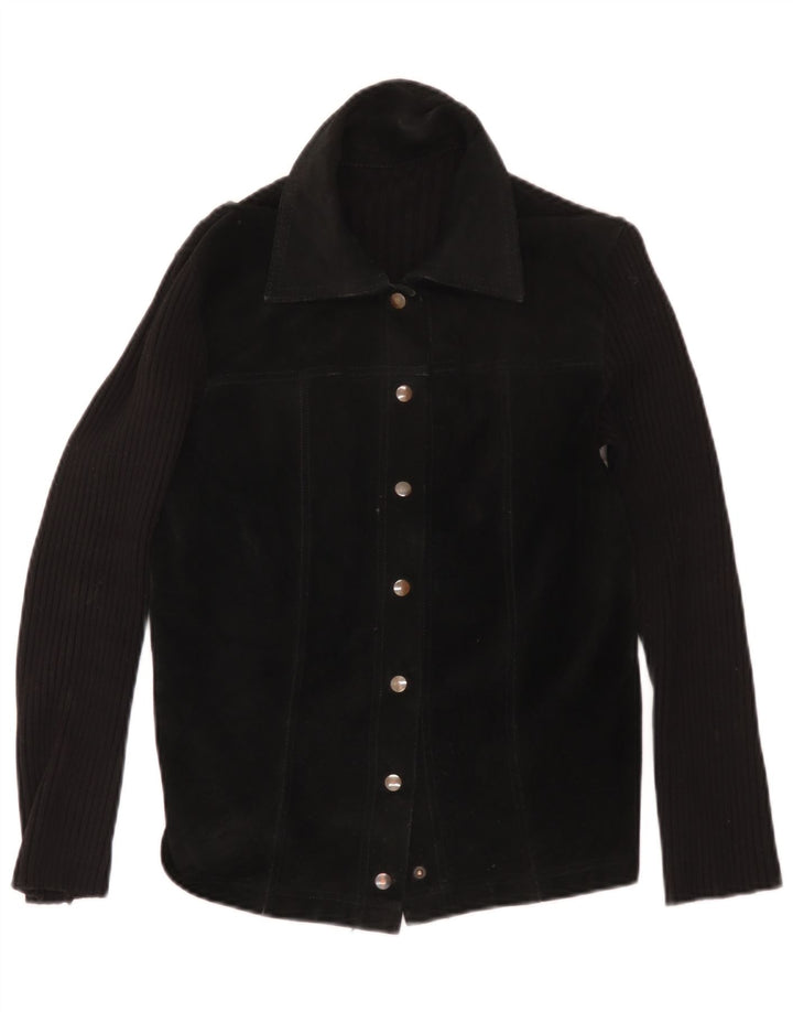 Casaco vintage menina camurça 11-12 anos preto