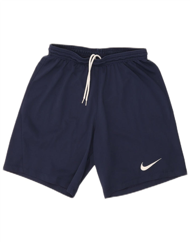 Shorts esportivos masculinos Nike Dri Fit médio azul marinho poliéster