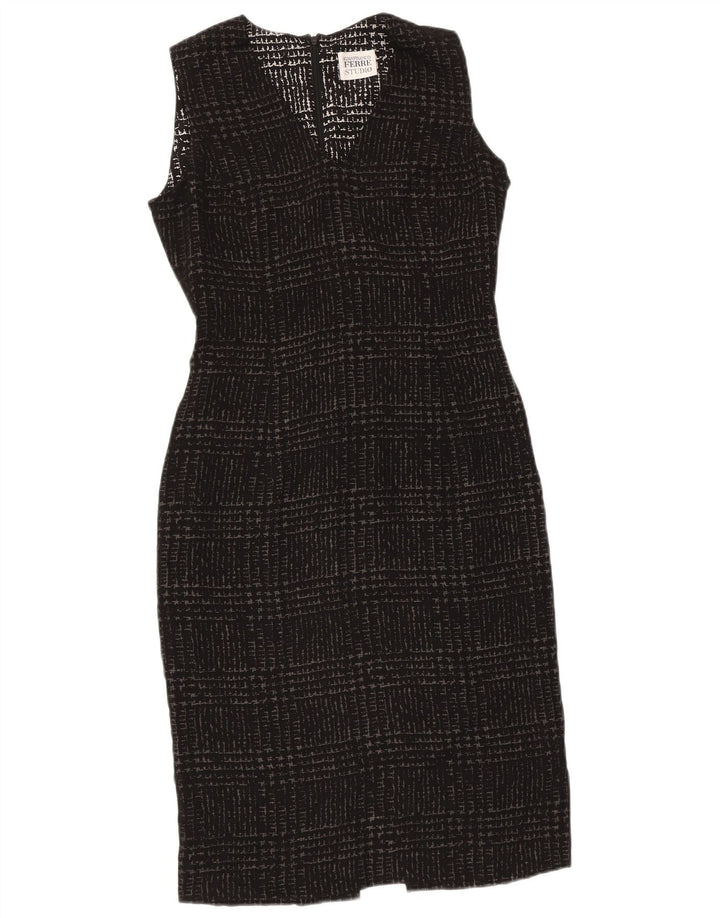 Vestido bainha feminino Gianfranco Ferre Reino Unido 10 pequeno preto houndstooth
