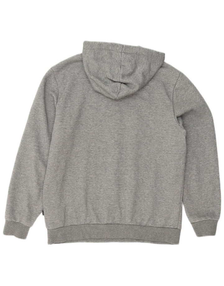 Suéter com capuz gráfico masculino Puma, algodão manchado cinza médio