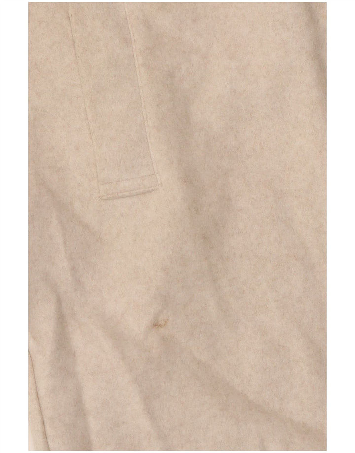 Sobretudo feminino Zara com capuz UK 12 poliéster bege médio