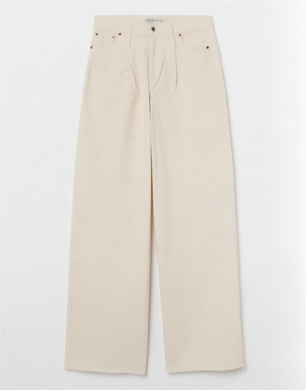 Zara Womens High Waist Wide Leg Jeans EU 36 XS W26 L32 White Cotton