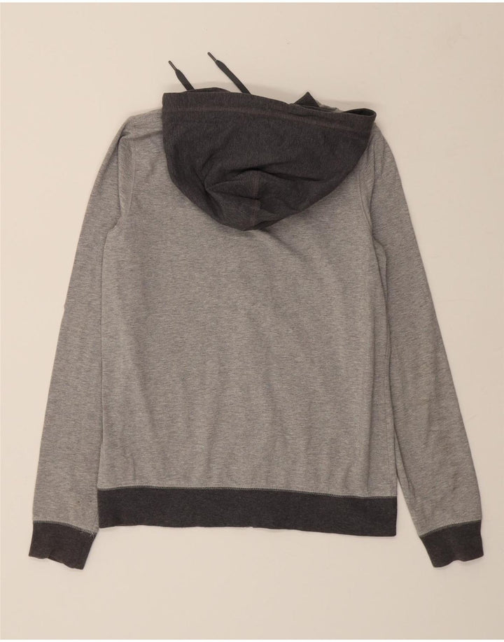 NIKE Womens Zip Hoodie Sweater UK 12 Medium Grey Colourblock Cotton Vintage Nike and Second-Hand Nike from Messina Hembry 