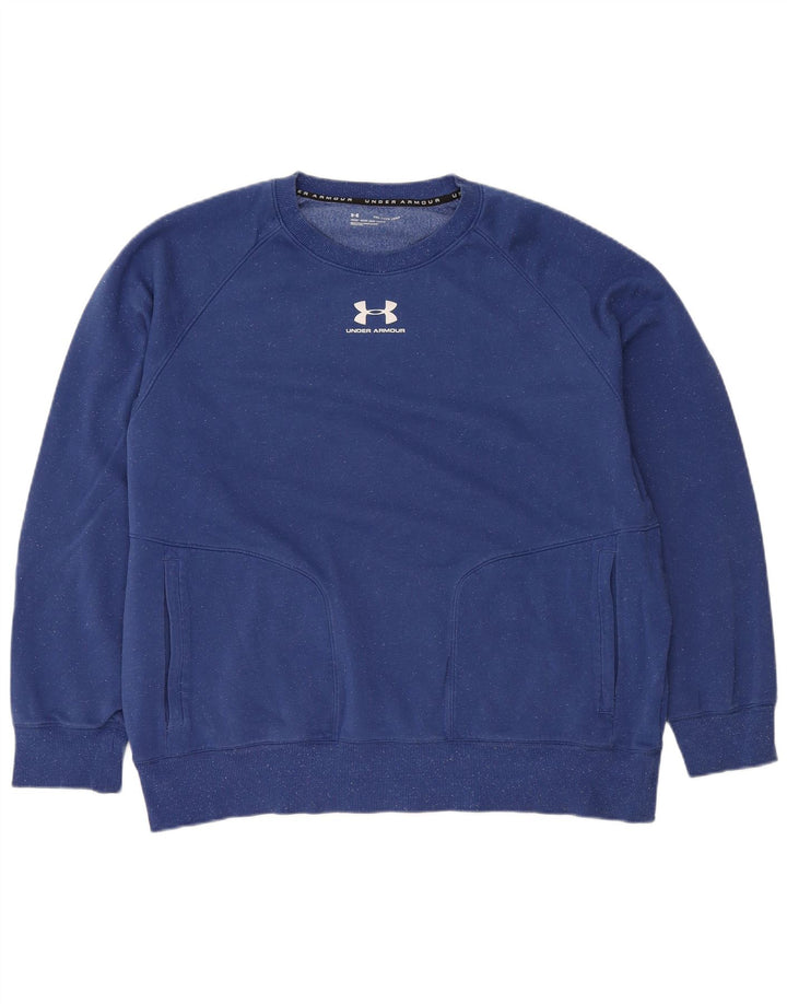 Moletom masculino Under Armour Jumper 2XL algodão manchado azul