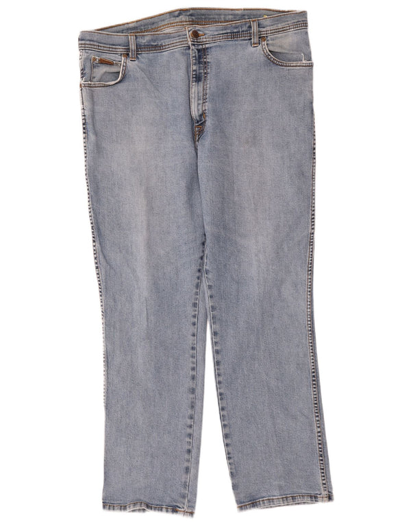 Wrangler Masculino Texas Stretch Straight Jeans W40 L30 Azul Algodão